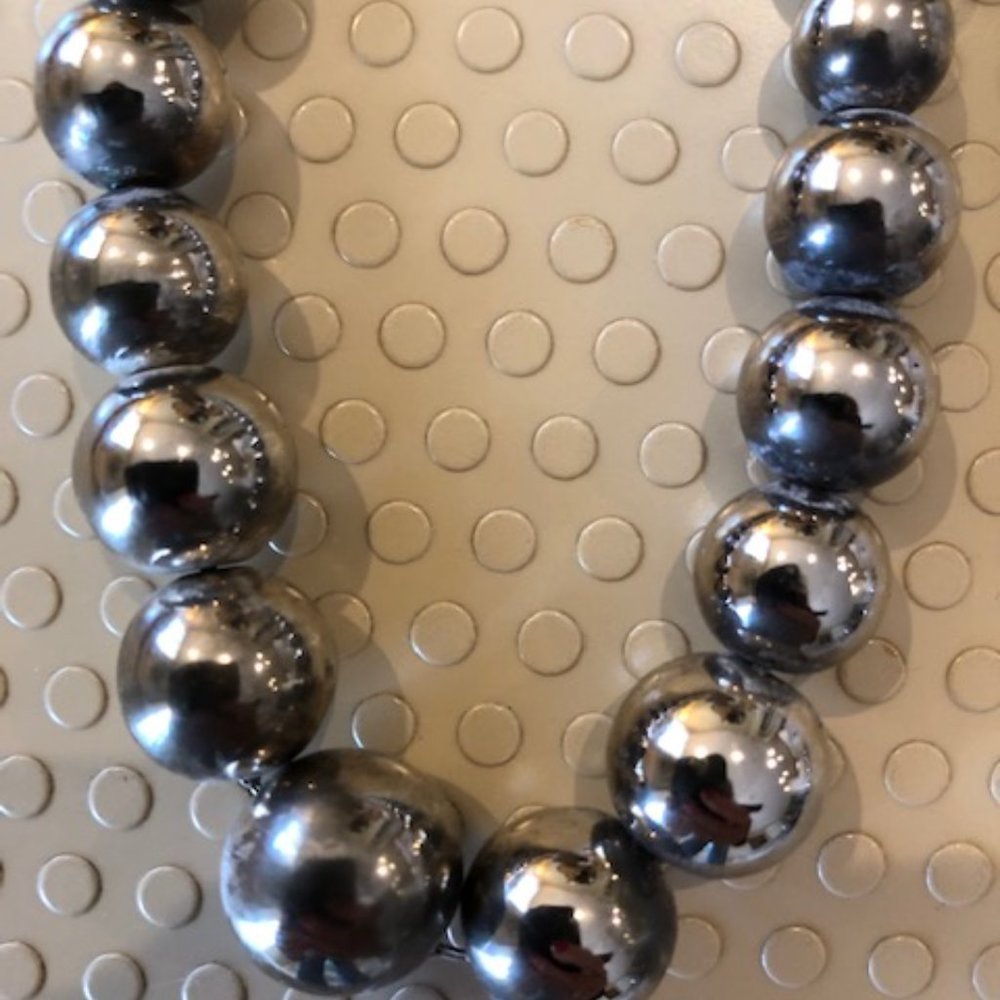 Silver Plated Beaded Necklace and Earrings